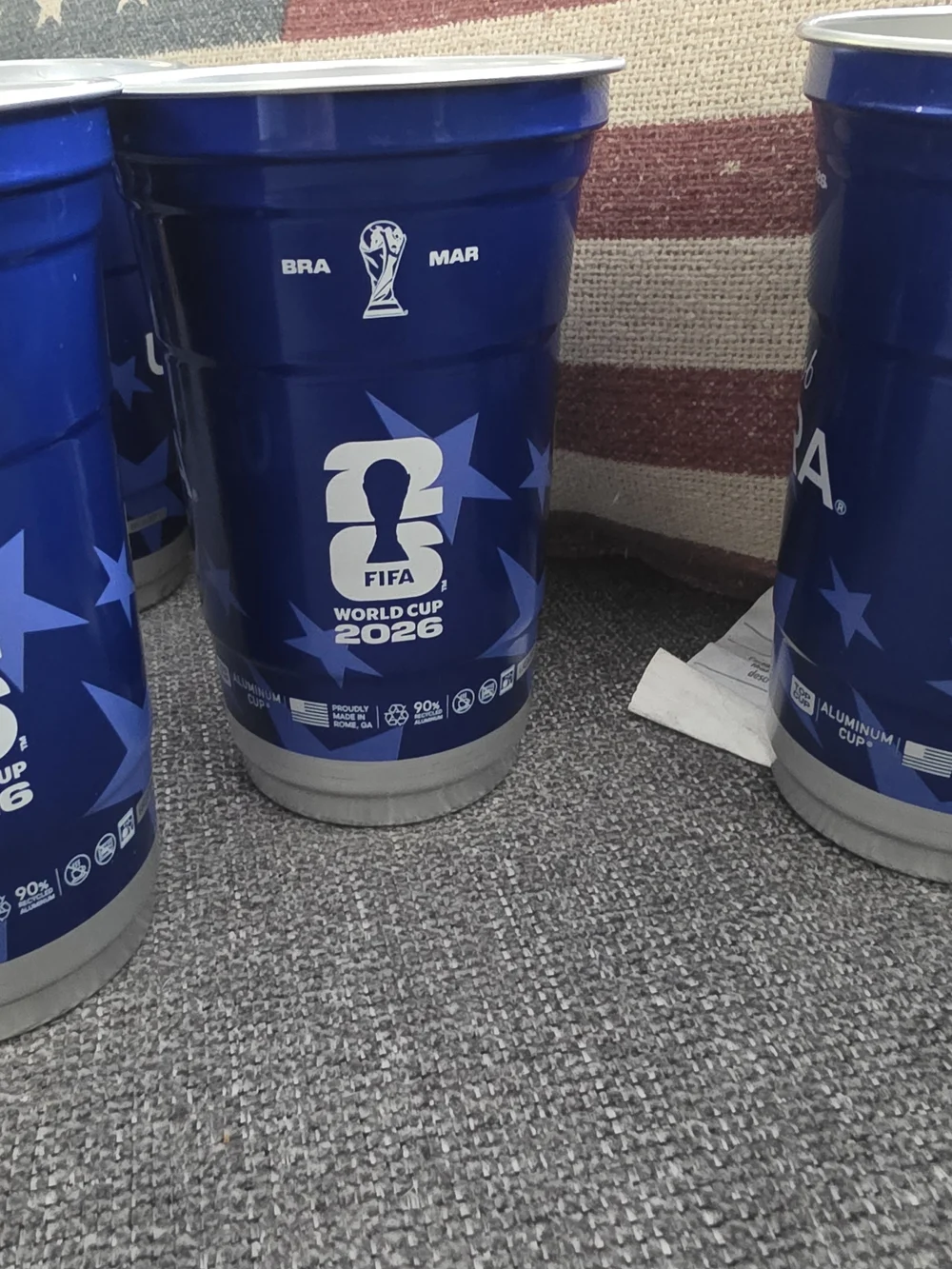 World Cup 2026 Blue Reusable Aluminum Cup